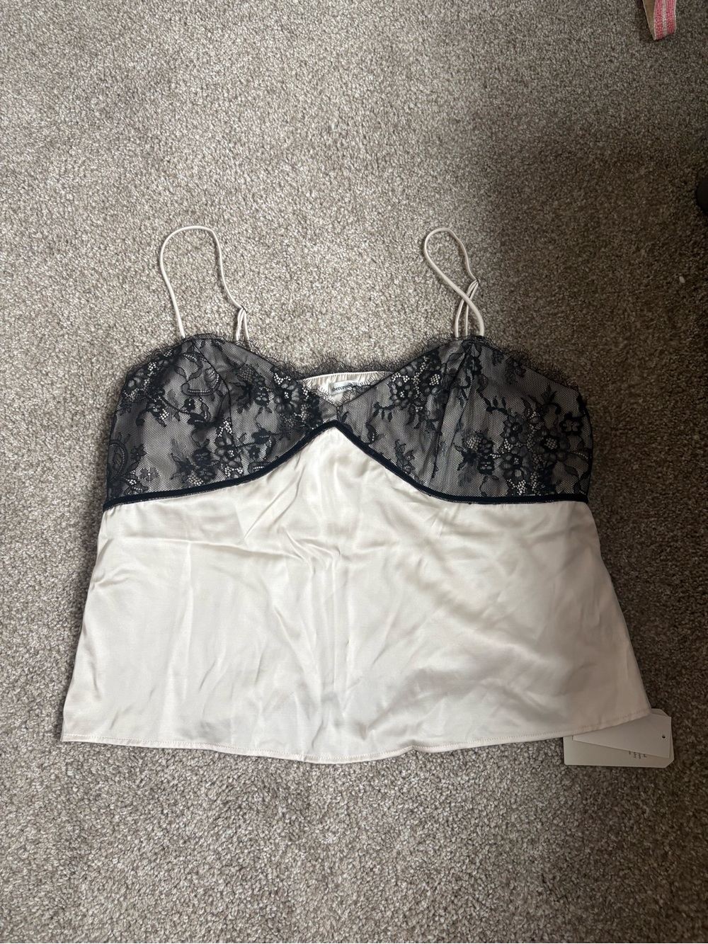 Abercrombie Cream Lace-Trim Cami Top
